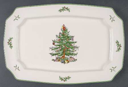 Christmas Tree 13" Rectangular Serving Platter