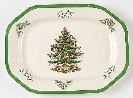 Christmas Tree 12" Oval Serving Platter
