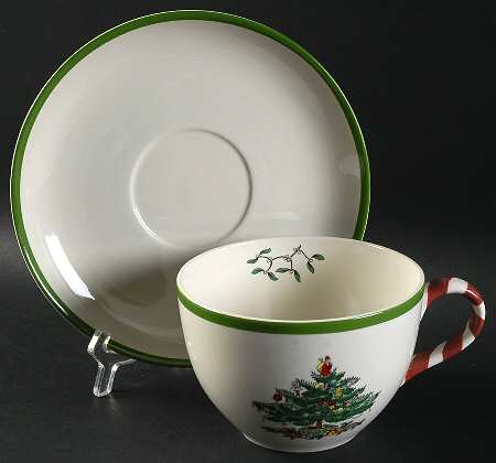 Christmas Tree Jumbo Cup & Saucer Set