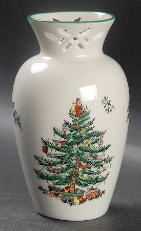 Christmas Tree 5" Pierced Bud Vase