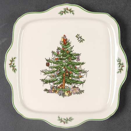 Christmas Tree Square Canape Plate