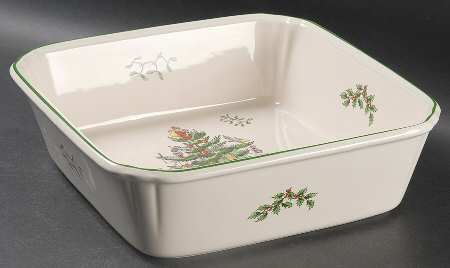 Christmas Tree 10" Square Vegetable Bowl