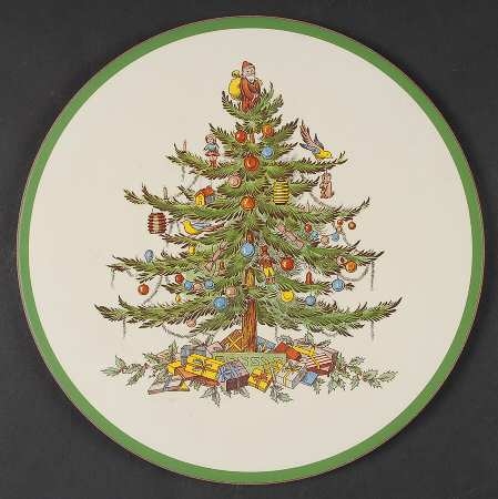 Christmas Tree Round Cork Back Trivet