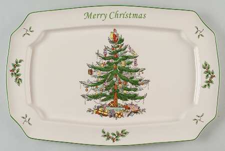 Christmas Tree 15" Rectangular Serving Platter