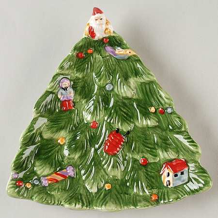 Christmas Tree 7" Tree Shape Whimsical Tray