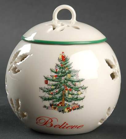Christmas Tree Believe Pierced Friendship Ball & Lid