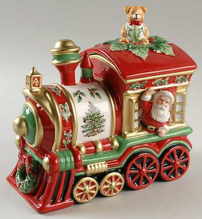 Christmas Tree Train Engine Jar & Lid