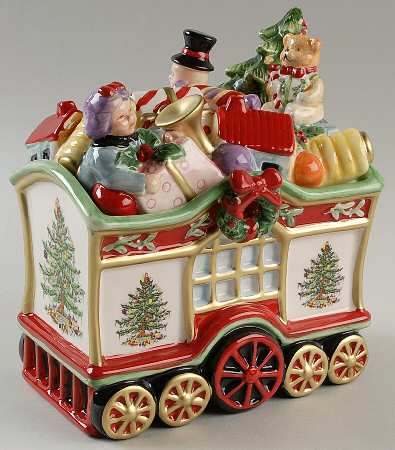 Christmas Tree Train Carriage Jar & Lid