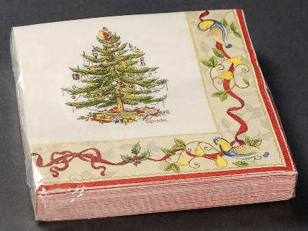 Christmas Tree Package of Paper Beverage Napkins