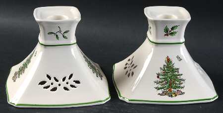 Christmas Tree 3" Candlestick - Set of 2