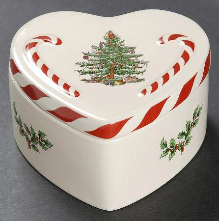 Christmas Tree Heart Shape Box & Lid