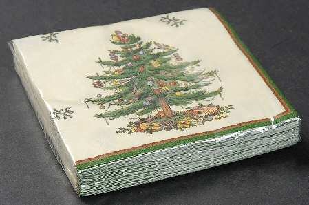 Christmas Tree Package of Paper Beverage Napkins