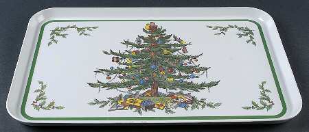 Christmas Tree 17" Rectangular Melamine Tray