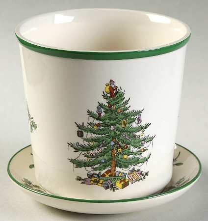 Christmas Tree 3" Flower Pot & Underplate