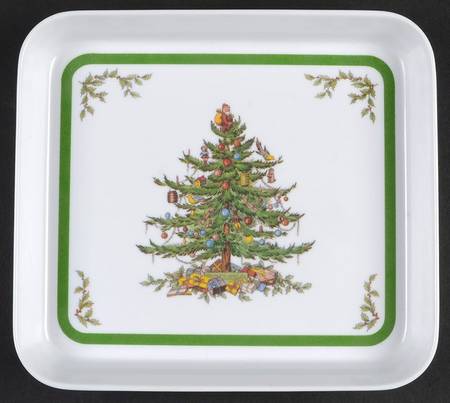 Christmas Tree 6" Rectangular Melamine Tray