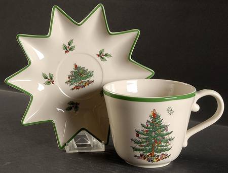 Christmas Tree Jumbo Cup & Saucer Set