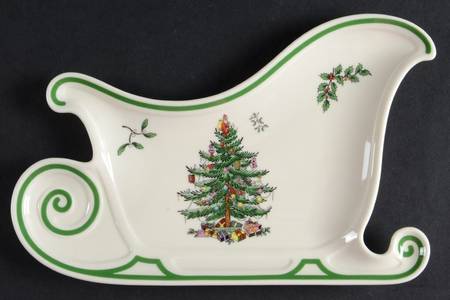Christmas Tree Sleigh Shaped Plate