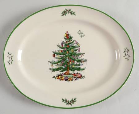 Christmas Tree 12" Oval Serving Platter