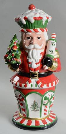 Christmas Tree Figural Cookie Jar & Lid