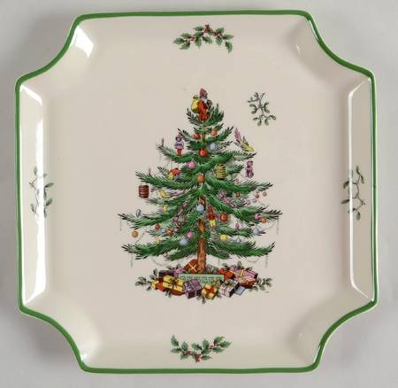 Christmas Tree Square Canape Plate