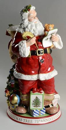 Christmas Tree Santa Figural Vase