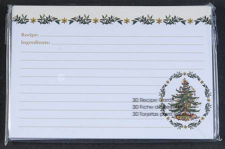 Christmas Tree (Set of 30) Paper Recipe Cards