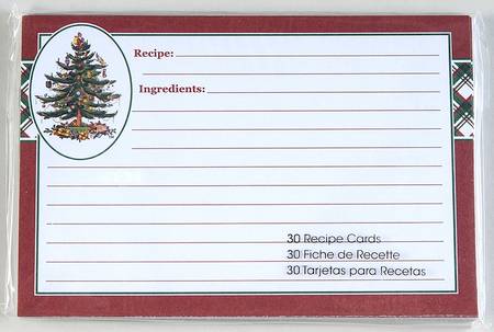 Christmas Tree (Set of 30) Paper Recipe Cards