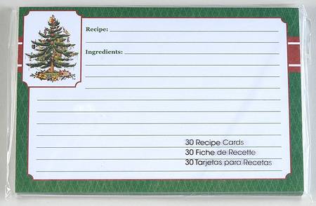 Christmas Tree (Set of 30) Paper Recipe Cards