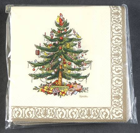 Christmas Tree Package of Paper Beverage Napkins