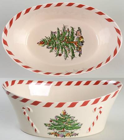Christmas Tree 9" Oval Bowl