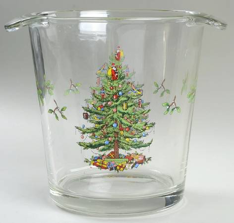 Christmas Tree Glassware Ice Bucket