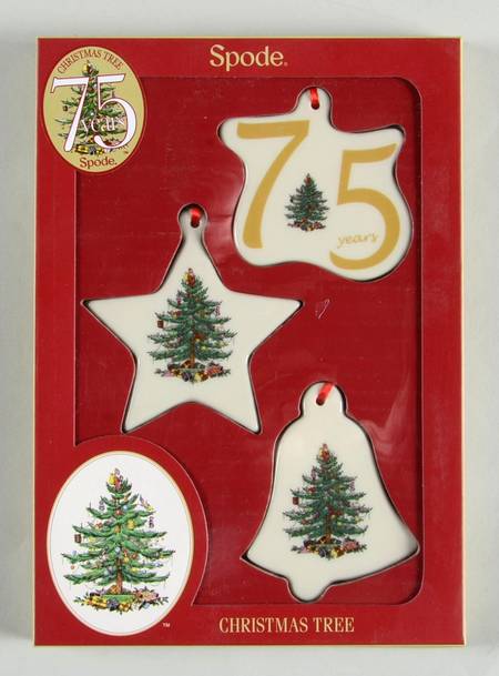 Christmas Tree Ornaments 75th Anniversary Set Of 3 - Boxed