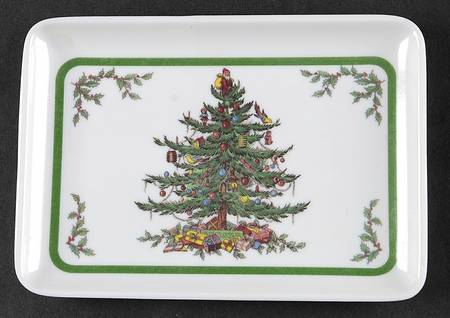 Christmas Tree Plastic Rectangular Tray