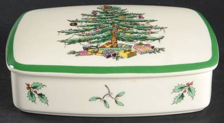 Christmas Tree Double Deck Playing Card Box & Lid