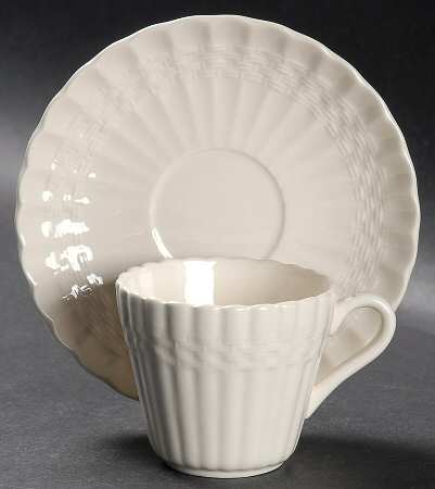 Chelsea Wicker Flat Demitasse Cup & Saucer Set
