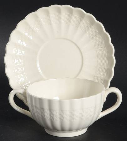 Chelsea Wicker Footed Bouillon Cup & Saucer