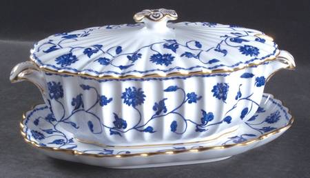 Colonel Blue Sauce Boat & Lid with Underplate