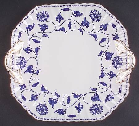 Colonel Blue Square Handled Cake Plate