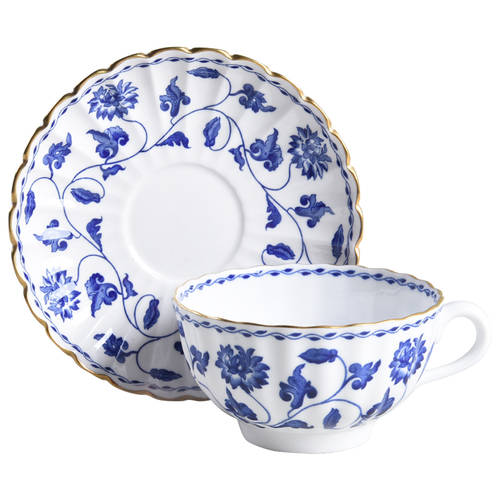 Colonel Blue Flat Cup & Saucer Set by Spode