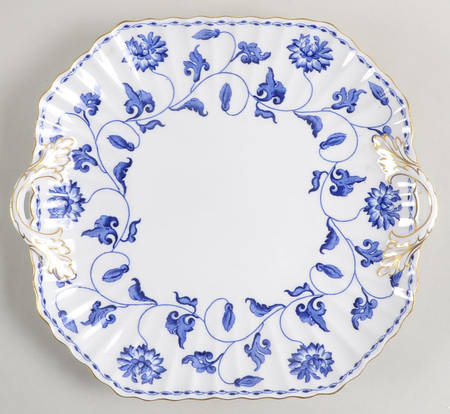 Colonel Blue Square Handled Cake Plate