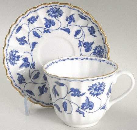 Colonel Blue Flat Cup & Saucer Set