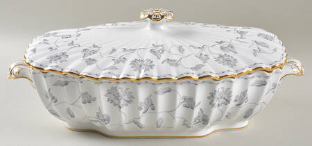 Colonel Gray (Gold Trim) Oval Covered Vegetable