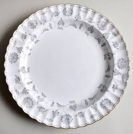 Colonel Gray (Gold Trim) 12" Chop Plate (Round Platter)