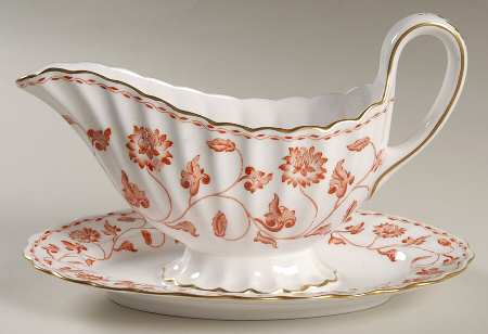 Colonel Red Gravy Boat with Attached Underplate