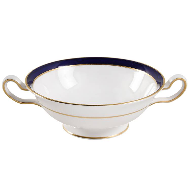 Consul Cobalt Footed Cream Soup Bowl
