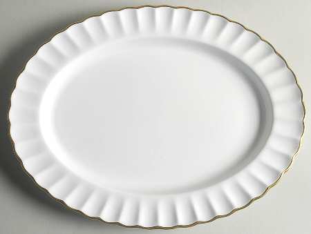 Corinth (Gold Trim) 14" Oval Serving Platter