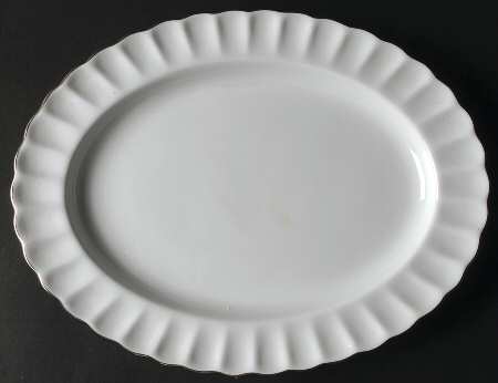 Corinth (PlatinumTrim) 12" Oval Serving Platter