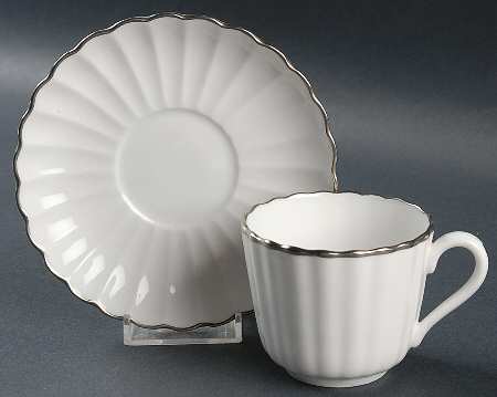 Corinth (PlatinumTrim) Footed Cup & Saucer Set