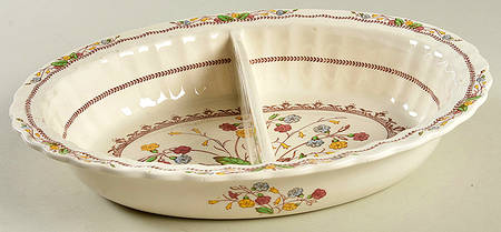 Cowslip 11" Oval Divided Vegetable Bowl