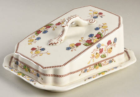 Cowslip Cheese Dish with Lid (Wedge) by Spode